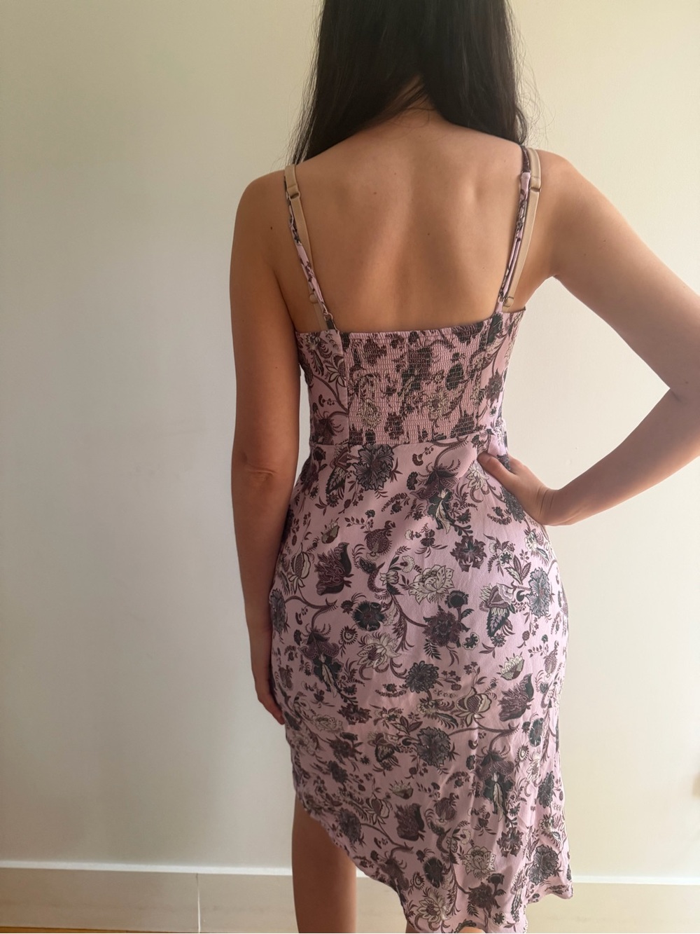 Aritzia Wilfred Bellow midi dress, Printed ruched-bodice, sleeveless - 6
